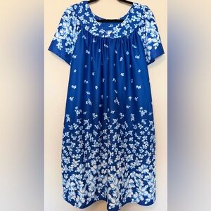 White Stag Blue and White Floral Midi Dress